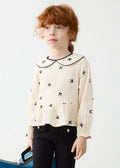 Blusa bordados lazos niña
