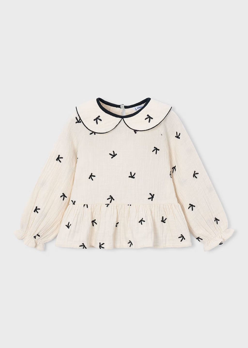 Blusa bordados lazos niña