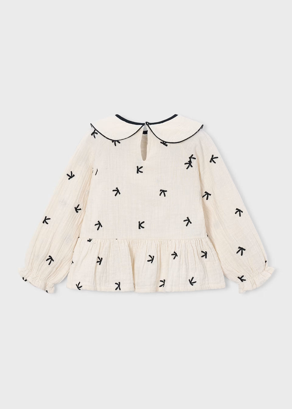 Blusa bordados lazos niña