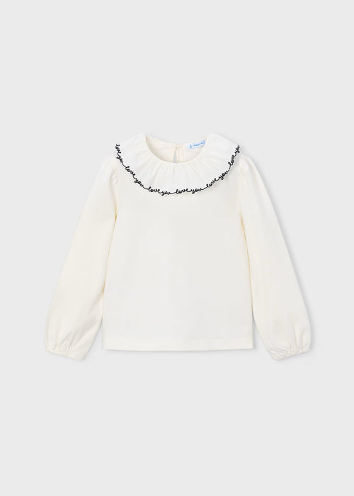 Blusa cuello volante niña
